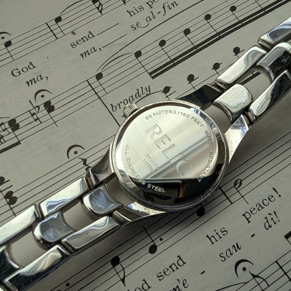 Relic Silver Watch with Crystal Accents - Picture 2 of 16